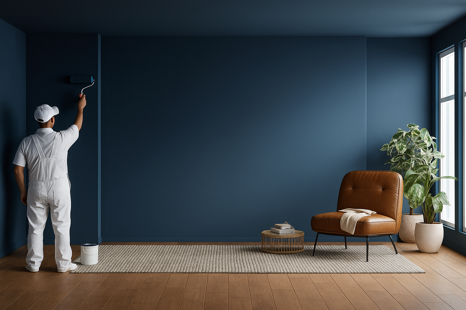 Freshly painted living room